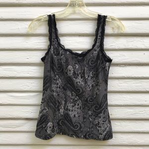White House/ Black Market grey scale corset top XS